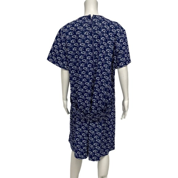 Vintage Cedar Glen Women's Short Sleeve Blue Floral Knee Length Dress Size 22 - Picture 4 of 9